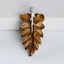 New Natural Tiger-Eye Handcarved Leaf Pendant,925 Sterling Silver Pinch Bail,58x29x8mm,9.5g