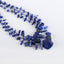 Nugget Lapis Lazuli Gemstone Loose Bead, 3 Strand, 15 Inch In Length, 9x6x3mm, 31x30x5mm, 70.7g