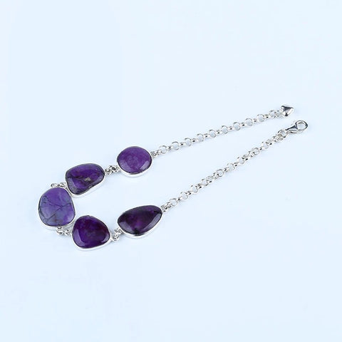 Natural Sugilite Buckle Bracelet with 925 Sterling Silver Accessory 15x11x4mm, 11x11x3mm,