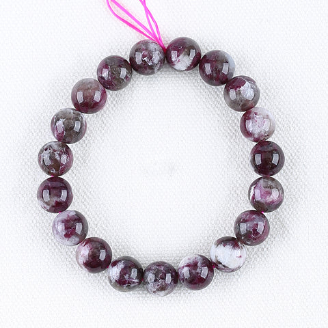 Natural Tourmaline Bracelet 10mm beads, 19cm length, 29g