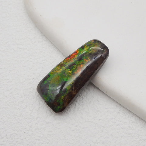 New! Natural Ammolite Gemstone Cabochon,Semi Precious Gemstones for Jewelry Making,26x13x5mm,2.8g