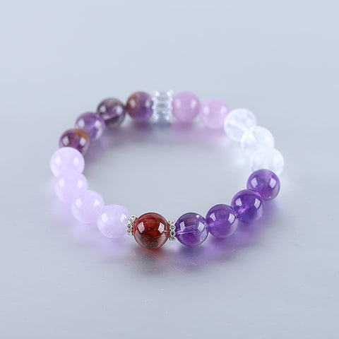 Handmade Natural Gemstone Bracelet, Unique Jewelry Gift, Colorful Bracelet, 18cm, 10/11mm, 27.4g