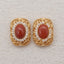 1 Pair Silver Gold Plated Natural High Quality Red River Jasper Earring Beads,Jewelry DIY Making,14×10x5mm, 2.4g