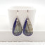 New Natural Lapis Lazuli And Labradorite Intarsia Teardrop Earrings , 925 Sterling Silver, 33x18x4mm, 8.6g