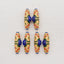 BITEFU 1Pair Silver Gold Plated Natural High Quality Lapis Lazuli Tube Gemstone Earring beads 5.6g