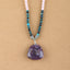 Natural Amethyst, Chrysocolla, Rose Quartz Pendant Beads for Necklace