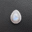 Natural Moonstone Brass Plated Silver Pendant Bead, Gemstone Jewelry Gift 20x16x12mm, 4.3g