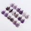 BITEFU 1 Pair Carved Natural Amethyst Flower Gemstone Earring Beads, Popular Flower Beads For Jewelry DIY Making, 10g