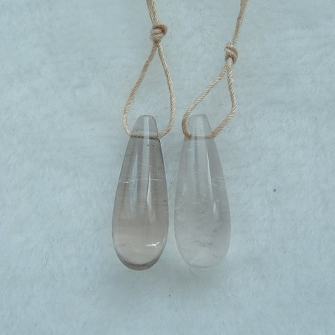 Paire de Boucles d'Oreilles Quartz, 25x8mm,4.4g