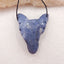 Natural Blue Coral Carved wolf head Pendant Bead 38x27x12mm, 10.5g