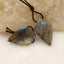 Natural Labradorite Carved leaf Earring Beads 25x14x4mm, 4.6g