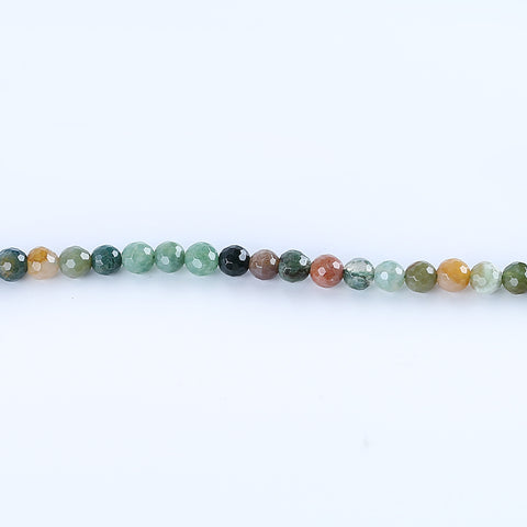 ：BITEFU 1 Strand Faceted Agate Round Shape Loose Beads, Green Beads, DIY Accessories,Stone