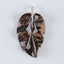 New Natural Chohua Jasper Handcarved Leaf Pendant,925 Sterling Silver Pinch Bail,67x37x7mm,17g