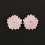 BITEFU 1Pair Carved Natural Pink Shell Flower , Queen Conch Shell Beads, Popular Pink Flower Beads, 3.6g