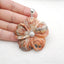 Natural Crazy Lace Agate Carved flower Pendant with 925 Sterling Silver Pinch Bail 47x45x7mm, 22g