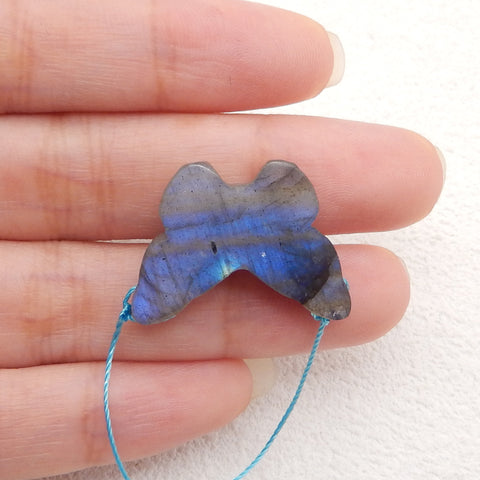 Hand Carved Labradorite Butterfly Gemstone Pendant,Gemstone for Jewelry Cabochon Making,18x25x7mm,5g