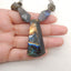 Natural Labradorite Faceted Pendant Gemstone Necklaces, Labradorite Gemstone Necklaces,47x23x10mm,6x5x4mm,19 Inch,46.8g