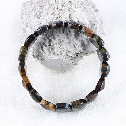 Natural Tiger's Eye Bracelet 16*12*6mm, 19cm length, 39g