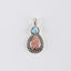 Handmade Pendant,Blue Aquamarine and Argentina Rhodochrosite Pendant, 925 Sterling Silver Pendant,42x20x5mm,9.7g