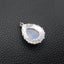 Natural Moonstone Brass Plated Silver Pendant Bead, Gemstone Jewelry Gift 29x18x8mm, 3.5g