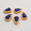 BITEFU 1Pair Silver Gold Plated Natural High Quality Lapis Lazuli Gourd Gemstone Earring beads 2.7g