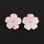 BITEFU 1Pair Carved Natural Pink Shell Flower , Queen Conch Shell Beads, Popular Pink Flower Beads, 2.9g