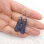 Natural Stone Lapis Lazuli, Labradorite Intarsia Earrings With 925 Sterling Silver, 30x9x5mm, 5.7g