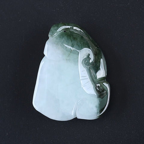 Natural Jade Carved figurine Pendant Bead 40*31*13mm, 24.2g