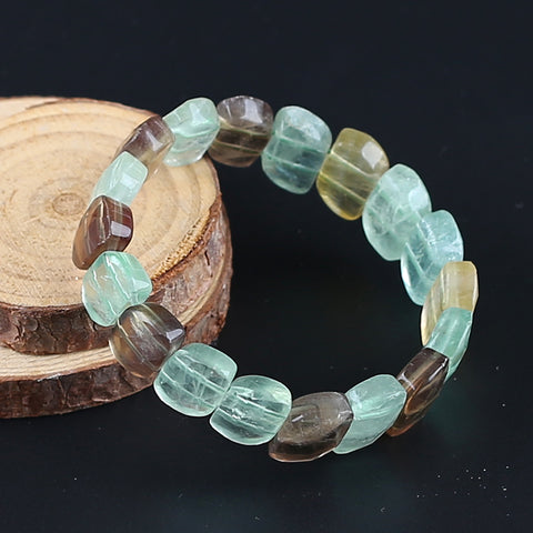 Natural Fluorite Bracelet 16*11*6mm, 20cm length, 44.6g