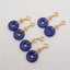 BITEFU 1Pair Silver Gold Plated Natural High Quality Lapis Lazuli Flat Round Gemstone Earring beads 2g