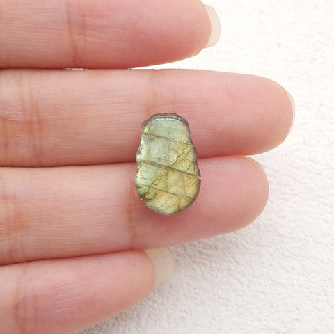 Natural Labradorite Carving Skull Gemstone Cabochon,15x10x6mm,1.4g