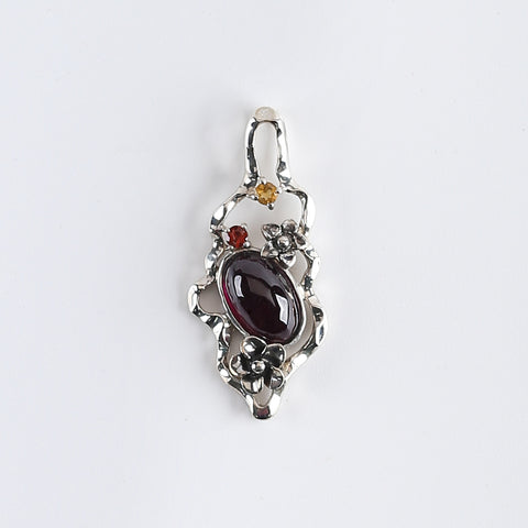 New Arrival!Handmade Jewelry Sterling Silver 925 Ruby Pendant,34×15×6mm,3.2g