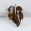 New Natural Tiger-Eye Handcarved Leaf Pendant,925 Sterling Silver Pinch Bail,59x39x7mm,20.7g