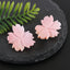 BITEFU 1Pair Carved Natural Pink Shell Flower , Queen Conch Shell Beads, Popular Pink Flower Beads, 12g