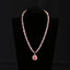 Natural Pink Opal And Rose Quartz Gemstone Necklace, Best Gemstone Jewelry Gift, 1 Strand 18 Inch, 24x21x7mm, 8x4mm, 5mm, 30.8g