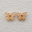 1 Pair Silver Gold Plated Natural Ruby Butterfly Gemstone Earring Beads,Lovely Earring Pair for Design,6x7x3mm,0.4g