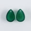 Gemstone Wholesale, Natural Stone Green Agate Teardrop Gemstone Earring Bead, Drilled Cabochons Pair,Jewelry DIY Making,14x10x5mm, 2g