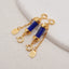 1 Pair Silver Gold Plated Natural High Quality Lapis Lazuli Gemstone Earring Beads,Jewelry DIY Making,33x5mm, 3g