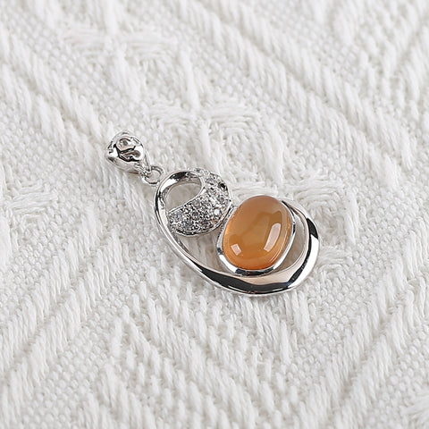 New Arrival!Handmade Jewelry Sterling Silver 925 Yellow Quartz Pendant,30×18×6mm,4.3g