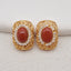 1 Pair Silver Gold Plated Natural High Quality Red River Jasper Earring Beads,Jewelry DIY Making,14×10x5mm, 2.4g