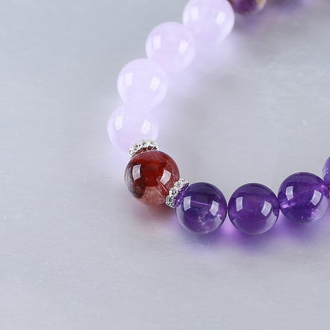 Handmade Natural Gemstone Bracelet, Unique Jewelry Gift, Colorful Bracelet, 18cm, 10/11mm, 27.4g