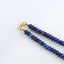 BITEFU 1 Strand Natural Lapis Lazuli Beads + Silver Gold Plated Pendant Gemstone Necklace For Jewelry Gift, 34.5g