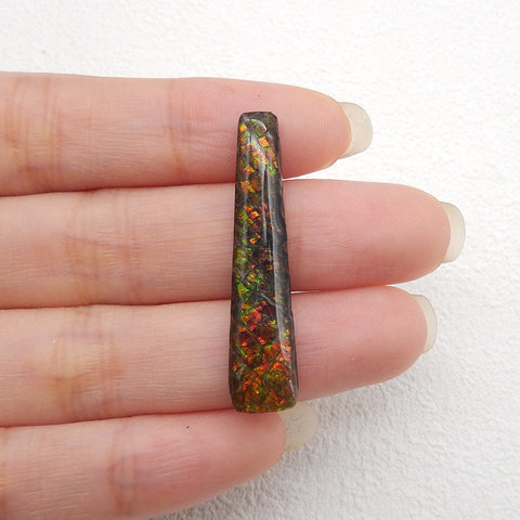 New! Natural Ammolite Gemstone Cabochon,Semi Precious Gemstones for Jewelry Making,36x8x4mm,2.4g