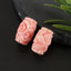 BITEFU 1Pair Pink Conch Shell (Made Of Powder Of Shell, Color Is Enhanced ) Long strip flower, 4.8g