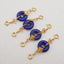 BITEFU 1Pair Silver Gold Plated Natural High Quality Lapis Lazuli Auspicious Clouds Flat Round Gemstone Earring beads 2.8g