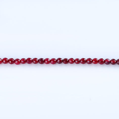 BITEFU 1 Strand Faceted Agate Round Shape Loose Beads, Red Beads, DIY Accessories,Stone