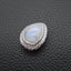 Natural Moonstone Brass Plated Silver Pendant Bead, Gemstone Jewelry Gift 20x16x12mm, 4.3g