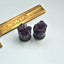 16mm Amethyst Ear Plugs With Geode Face And Flat Back, 13mm Thickness, 1.5mm Flare