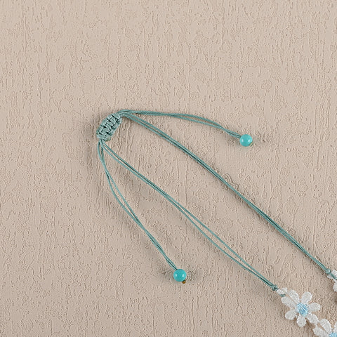 Natural Turquoise and Lace Necklace,Turquoise Bead Strands Handmade Gemstone,Lucky Stone,1 Strand,29Inch,15g