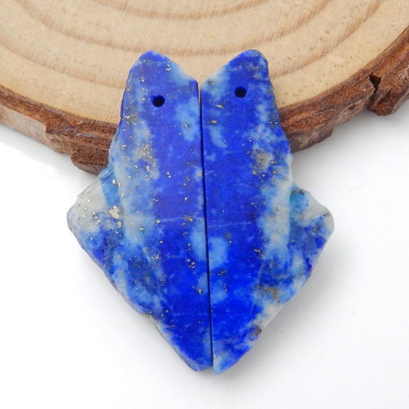 Boucles d'oreilles en pierres précieuses de lapis-lazuli naturel, 35 x 15 x 4 mm, 7,9 g